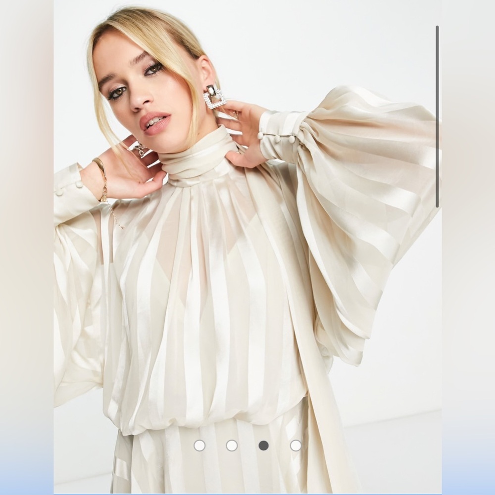 ASOS Cream Sheer Dress